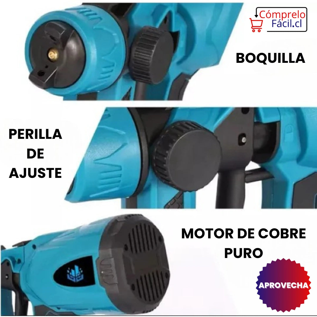 PowerSpray – PISTOLA DE PINTURA INALÁMBRICA + 2 BATERÍAS RECARGABLES DE REGALO