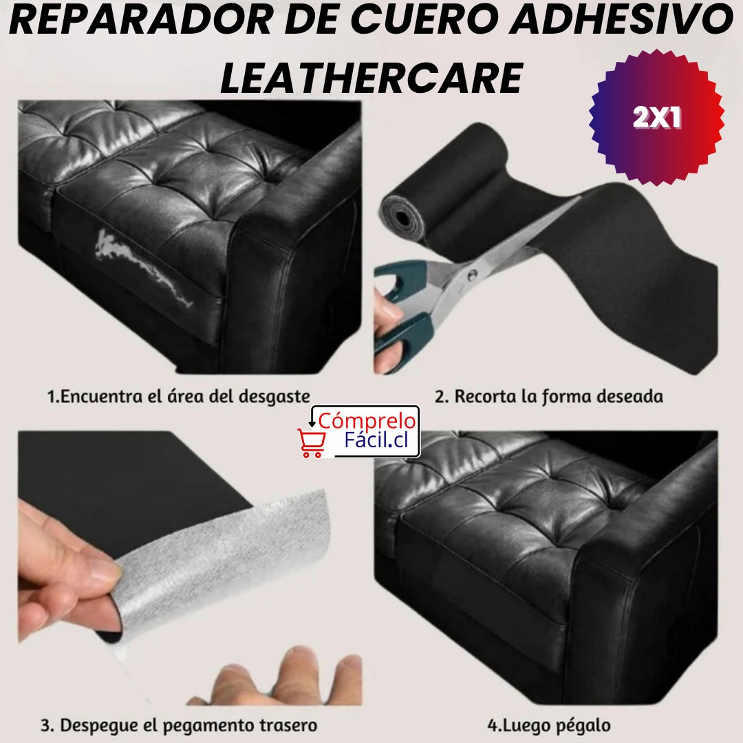 LeatherCare -  PARCHE REPARADOR DE CUERO AUTOADHESIVO 2X1 (Lleva En Total 3 metros)