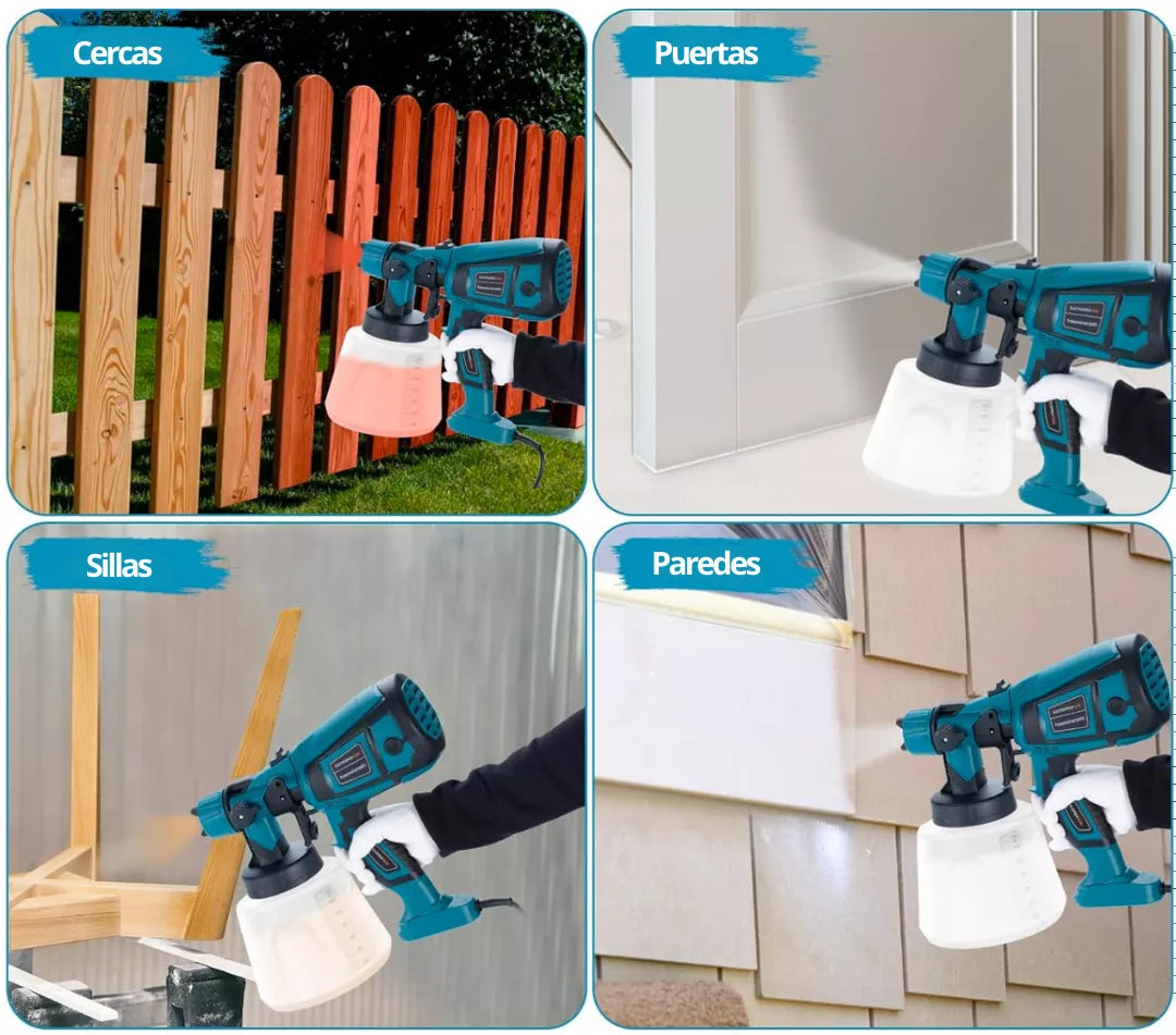 PowerSpray – PISTOLA DE PINTURA INALÁMBRICA + 2 BATERÍAS RECARGABLES DE REGALO