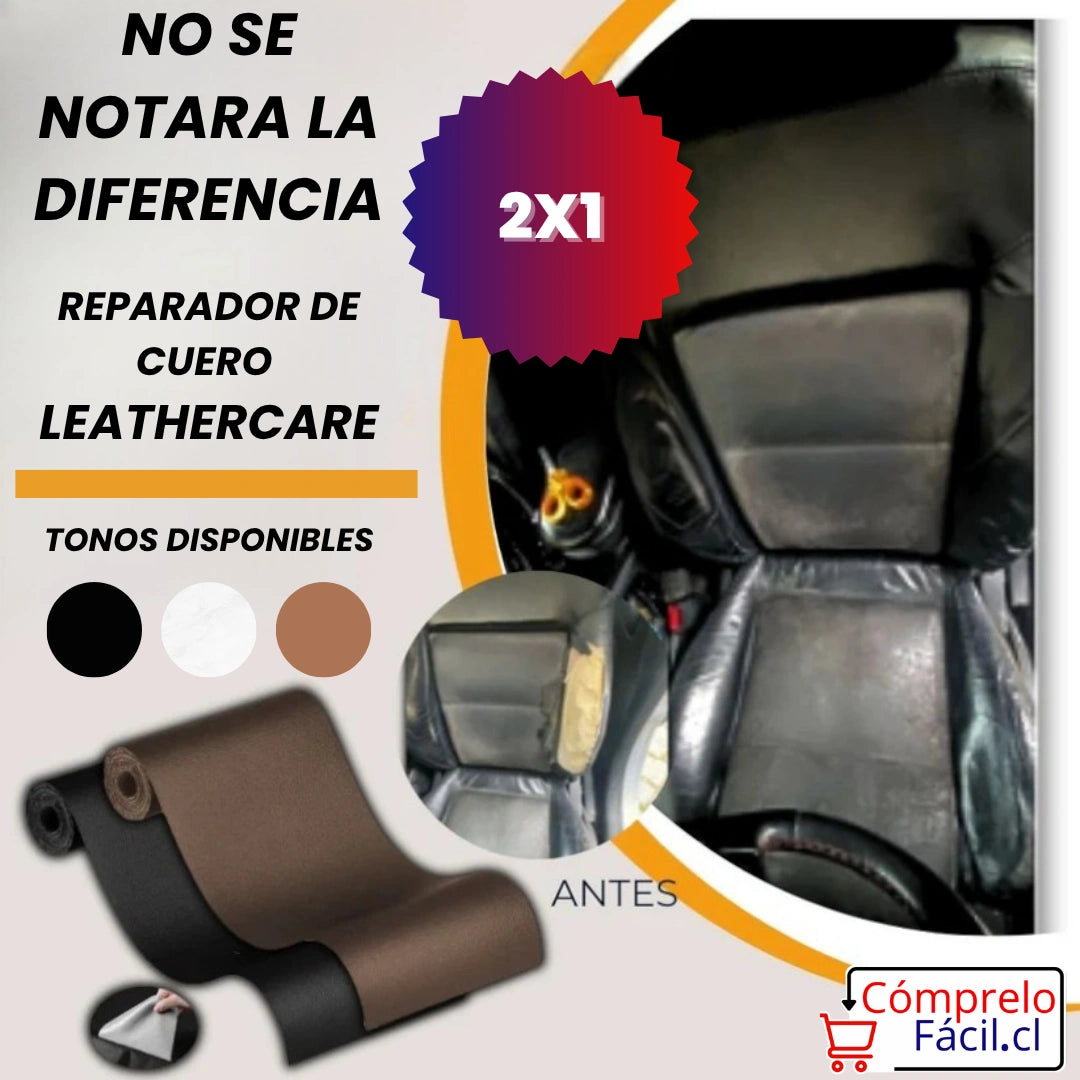 LeatherCare -  PARCHE REPARADOR DE CUERO AUTOADHESIVO 2X1 (Lleva En Total 3 metros)