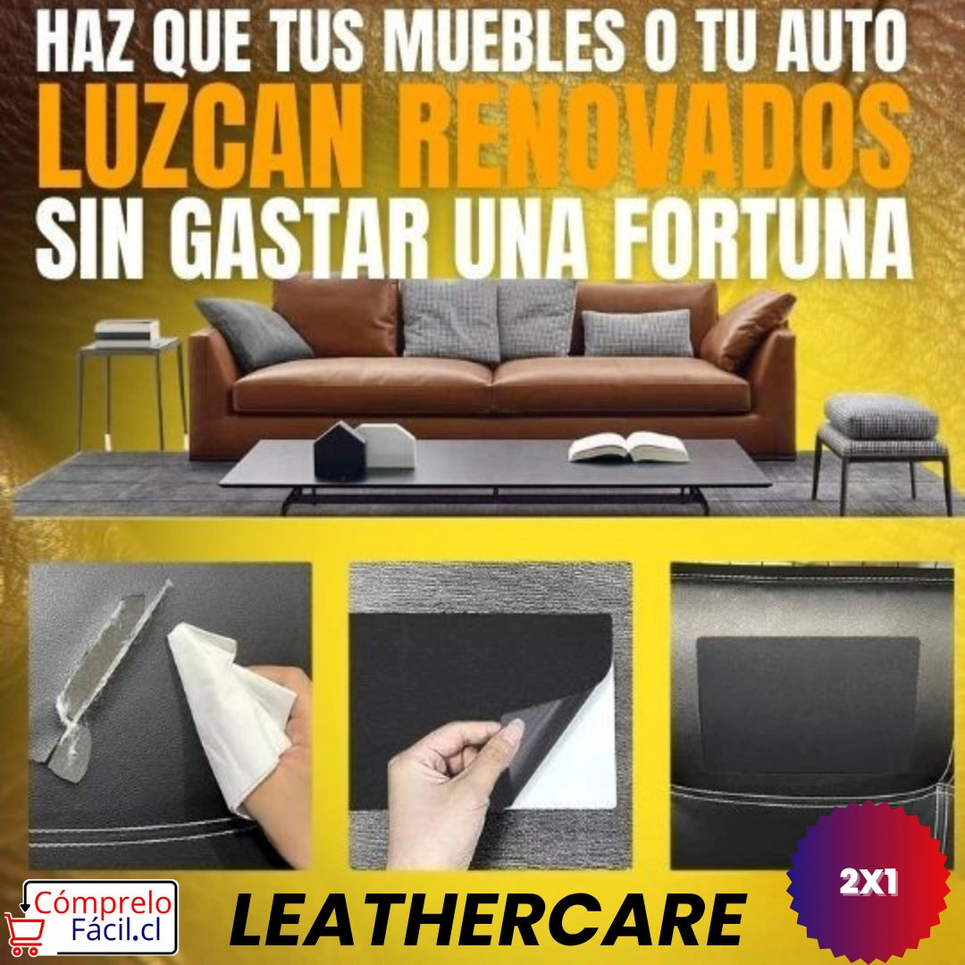 LeatherCare -  PARCHE REPARADOR DE CUERO AUTOADHESIVO 2X1 (Lleva En Total 3 metros)