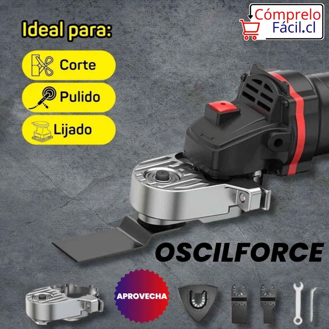 OscilForce - KIT OSCILANTE PROFESIONAL PARA AMOLADORA 3 En 1 - Corta, Lija Y Pule