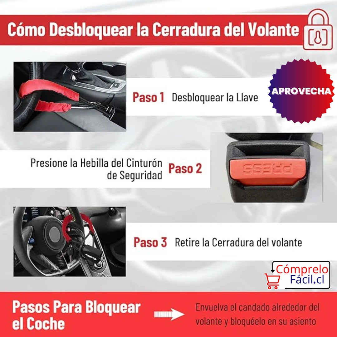 AutoGuard –  TRANCA DE ALTA SEGURIDAD PARA TODO TIPO DE AUTOMÓVIL