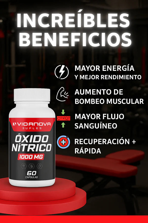 Óxido Nítrico - VITALIDAD Y ENERGÍA NATURAL, SUPLEMENTO (60 CÁPSULAS)
