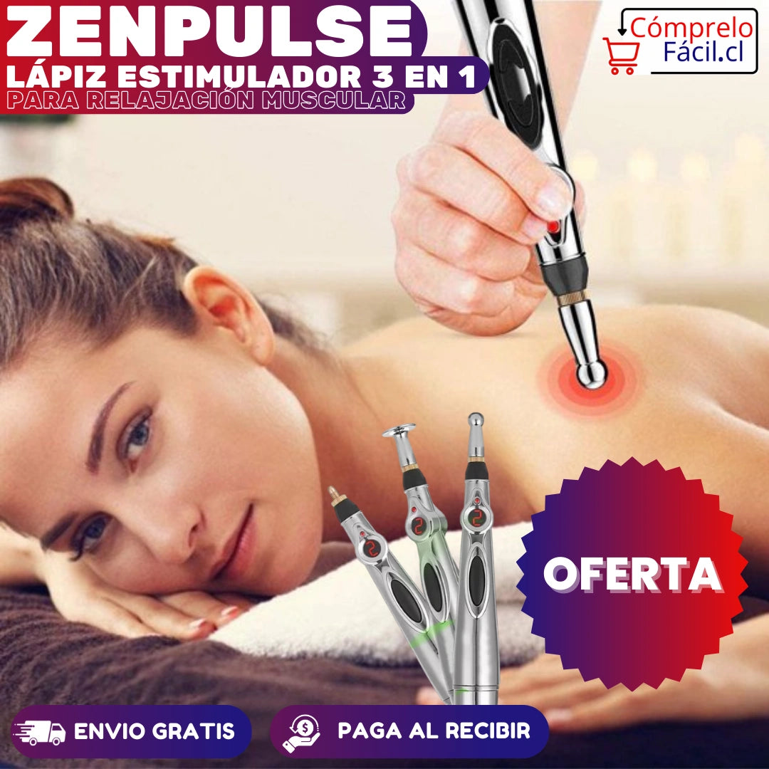 ZenPulse - LÁPIZ ESTIMULADOR 3 EN 1 PARA RELAJACIÓN MUSCULAR