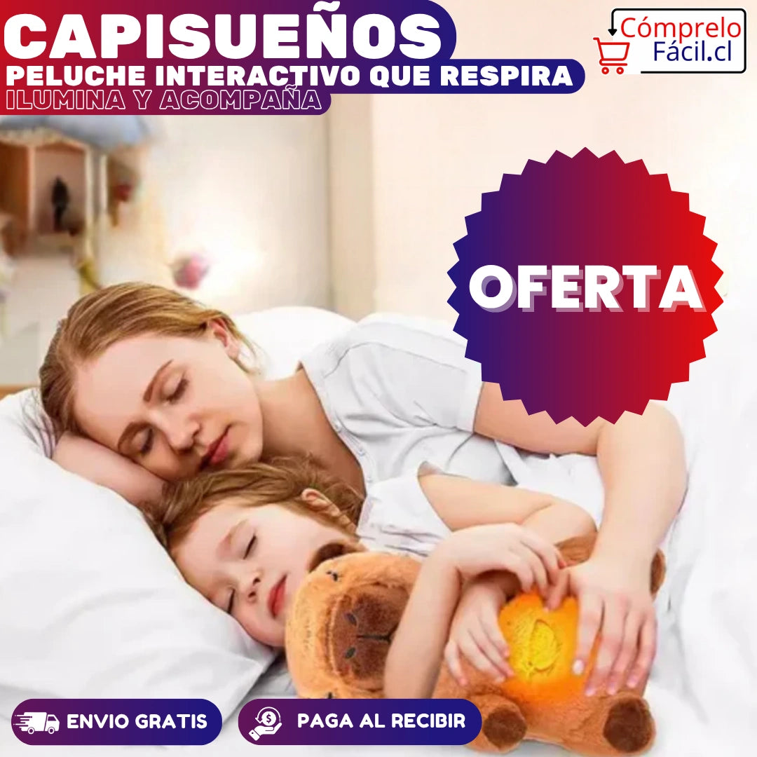 CapiSueños - PELUCHE INTERACTIVO QUE RESPIRA, ILUMINA Y ACOMPAÑA