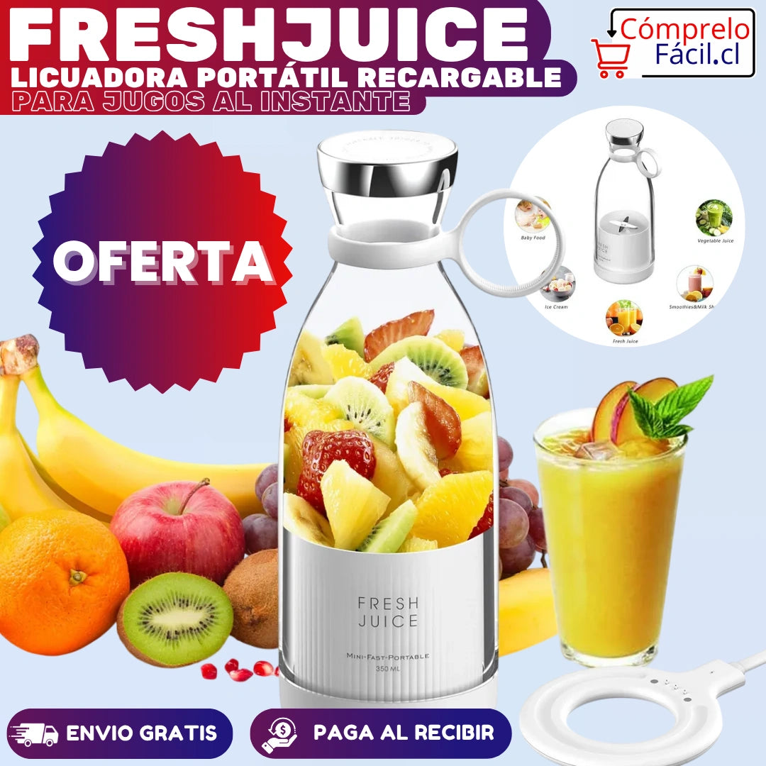 FreshJuice - LICUADORA PORTÁTIL RECARGABLE PARA JUGOS AL INSTANTE
