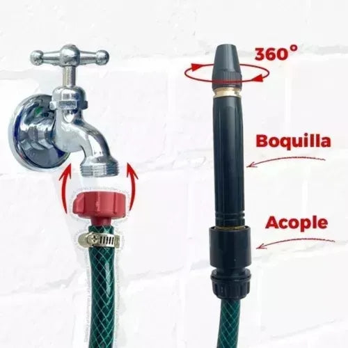 PowerSpray 2x1 - BOQUILLA DE PRESIÓN EXTREMA PARA AUTO, PATIO Y MÁS