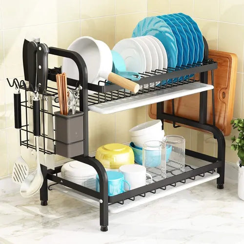 KitchenRack - ESCURRIDOR DE PLATOS PREMIUM EN ACERO DOBLE NIVEL