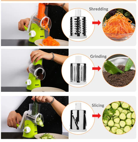 MultiRalla 3 en 1 – RALLADOR GIRATORIO PARA COCINA FÁCIL + ENVÍO GRATIS