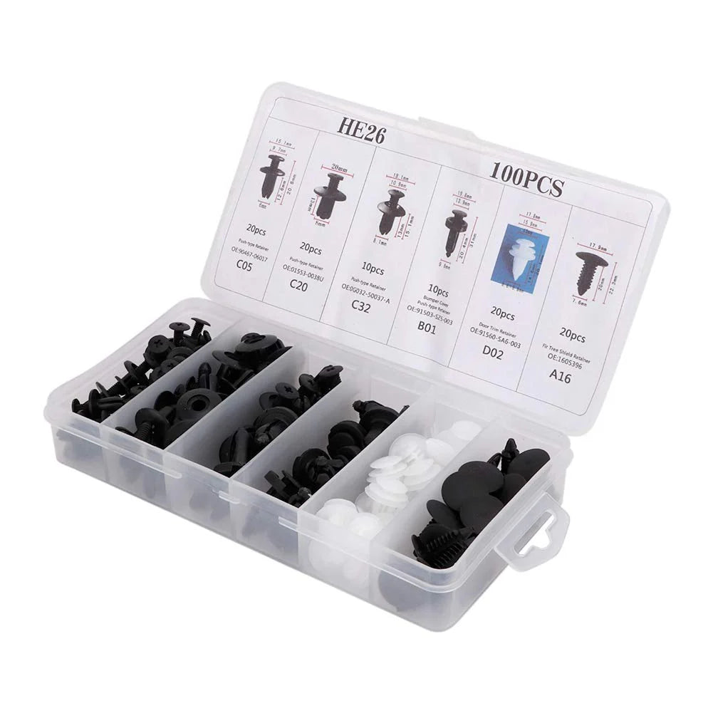 TornilloExpress - PACK 100 TORNILLOS UNIVERSALES PARA FIJACIÓN AUTOMOTRIZ