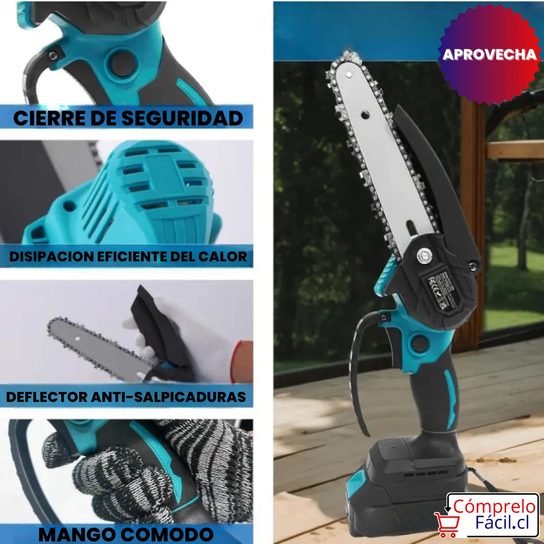 PowerSaw – MINIMOTOSIERRA INALÁMBRICA DE 6 PULGADAS  + 2 BATERÍAS DE REGALO