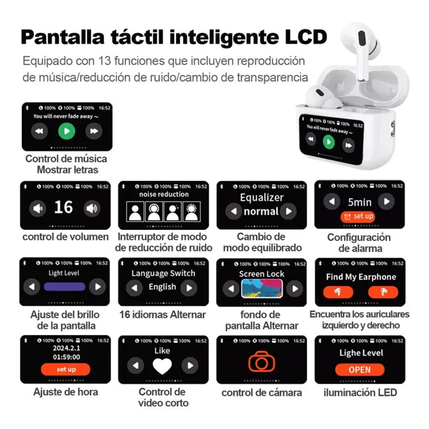 OnyxBuds- Audifonos Potentes con Pantalla LED Tactil