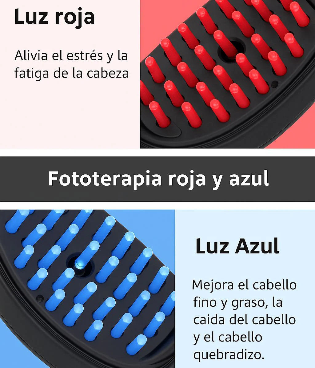 BrushSpa - PEINE MASAJEADOR CON ROCIADOR NANOSPRAY PARA CUERO CABELLUDO