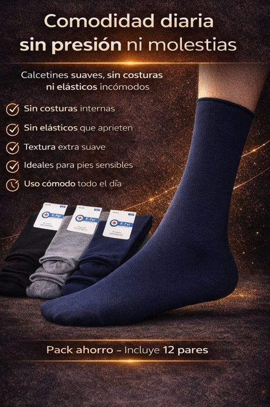 DiaCare - PACK 12 PARES DE CALCETINES ESPECIALES PARA DIABÉTICOS
