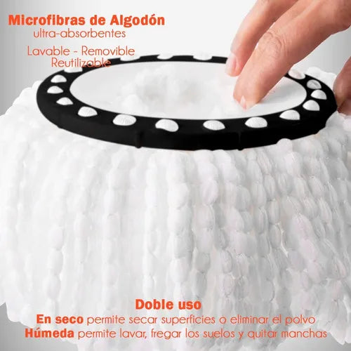 MagicClean – TRAPEADOR 360° + MOPA EXTRA INTERCAMBIABLE DE REGALO