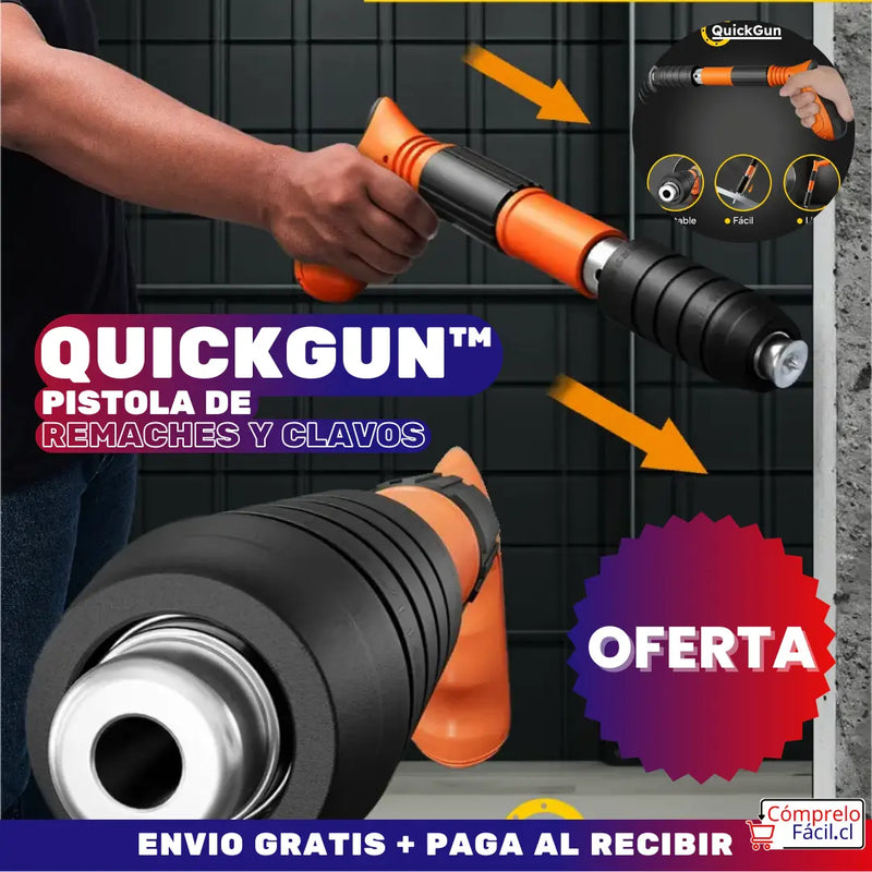 QUICKGUN™ PISTOLA DE REMACHES Y CLAVOS