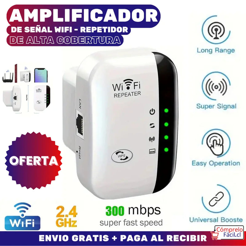 AMPLIFICADOR DE SEÑAL WIFI - REPETIDOR DE ALTA COBERTURA