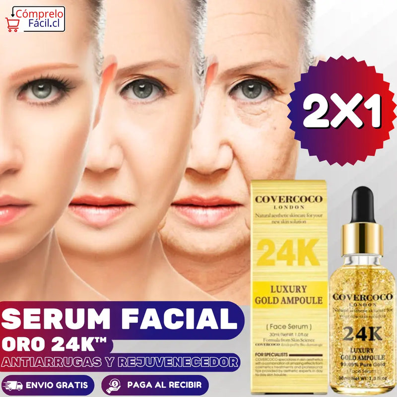 PACK 2X1 SERUM FACIAL ORO 24K™ - ANTIARRUGAS Y REJUVENECEDOR