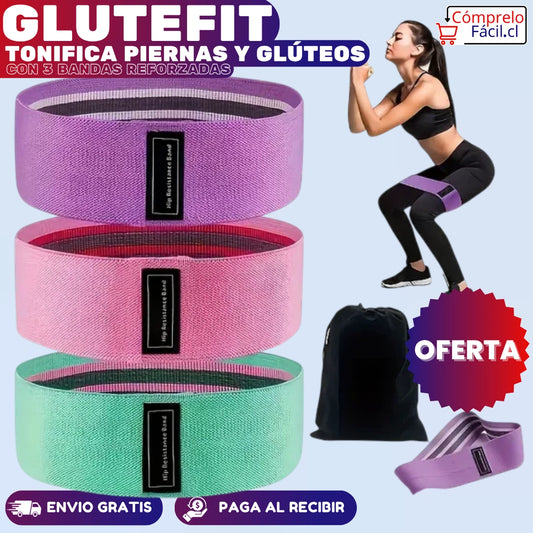 GluteFit - Tonifica Piernas y Glúteos con 3 Bandas Reforzadas