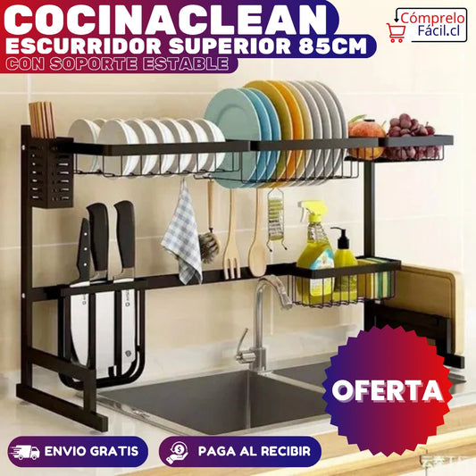 CocinaClean - ESCURRIDOR SUPERIOR 85CM CON SOPORTE ESTABLE