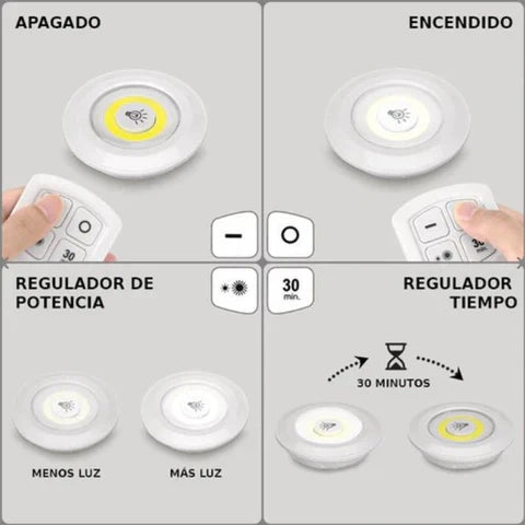 PACK 3 LUCES LED INALÁMBRICAS DE ALTA CALIDAD