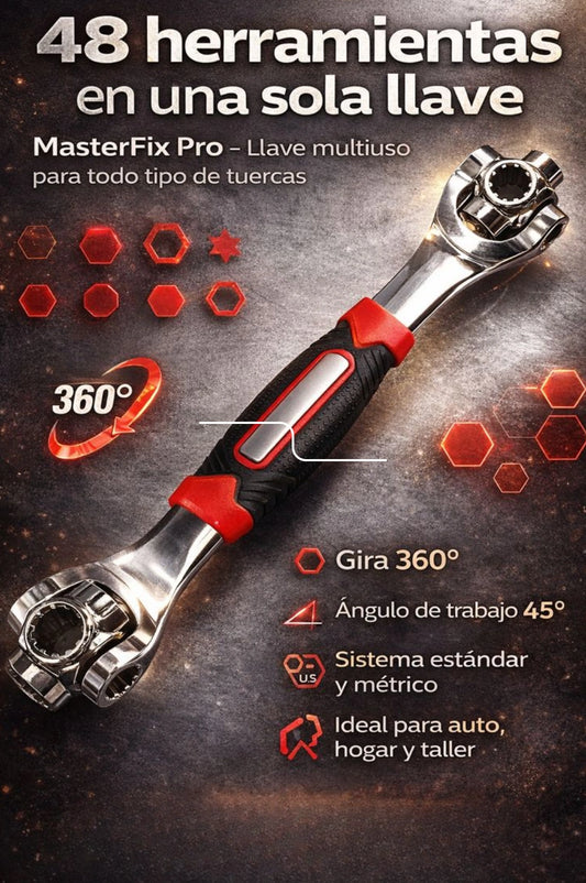 MasterFix Pro – LLAVE MULTIUSO 48 EN 1 PARA TODO TIPO DE TUERCAS