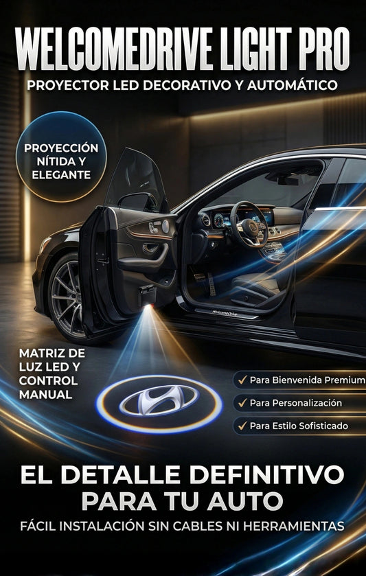 WelcomeDrive Light Pro – PROYECTOR LED DE BIENVENIDA PREMIUM PARA PUERTAS DE VEHÍCULOS (1 CAJA INCLUYE 2 UNIDADES)