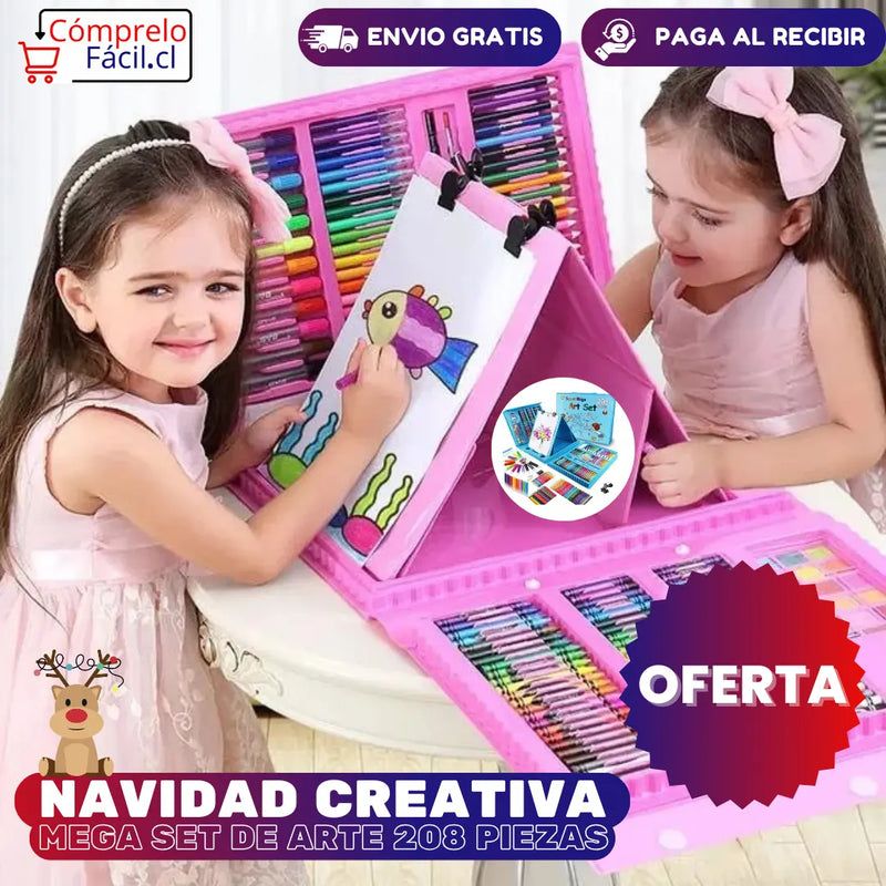 NAVIDAD CREATIVA: MEGA SET DE ARTE 208 PIEZAS 🎨