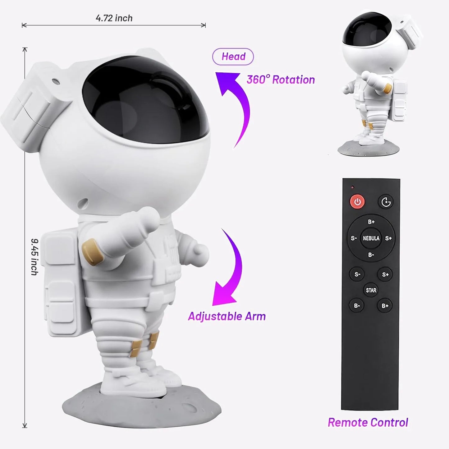GalaxyDream – PROYECTOR ASTRONAUTA DE ESTRELLAS Y NEBULOSAS